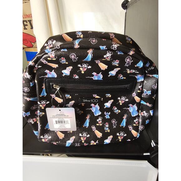 NWT Disney 100 Anniversary Bag Mini Backpack 10" Mickey Minnie Stitch Alice - Picture 3 of 5